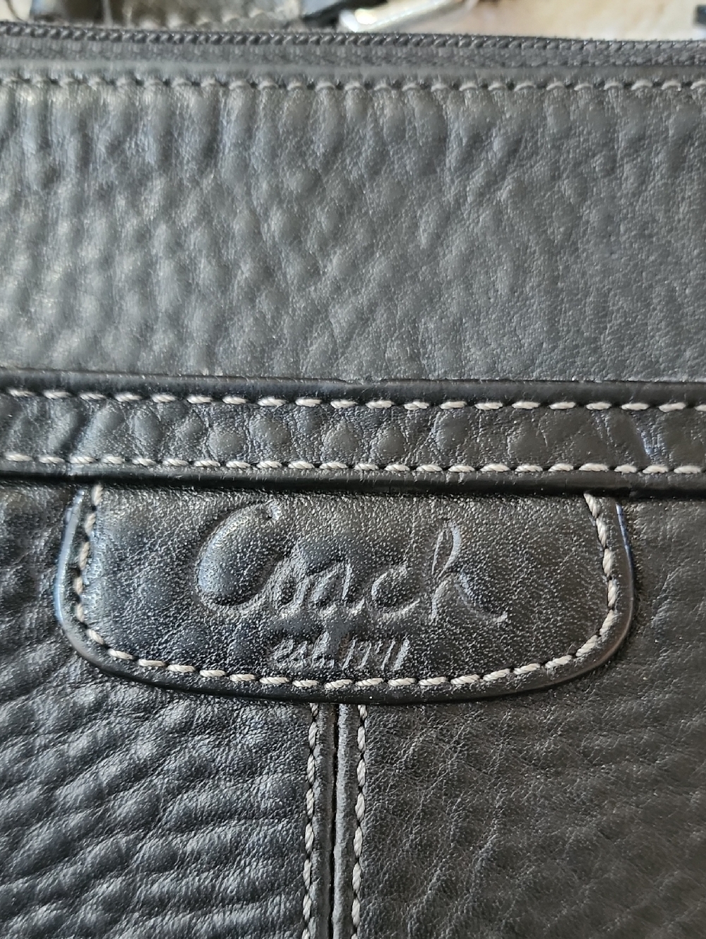Coach Penelope Black Pebbled Leather Crossbody Bag Preowned - Picture 2 of 14